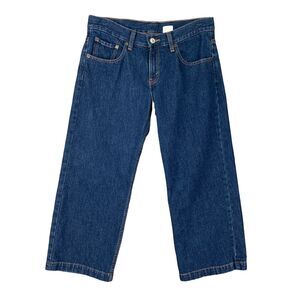 Vintage Levis 307 Crop Jeans Womens Junior 5 Blue Wide Leg Mid Rise Denim Y2K